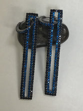 Load image into Gallery viewer, Midnight blue drop  full rhinestone geometric earrings, with lots of sparkle