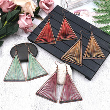 Load image into Gallery viewer, BOHEMIAN TRIANGLE DROP EARRINGS!