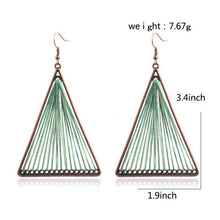 Load image into Gallery viewer, BOHEMIAN TRIANGLE DROP EARRINGS!